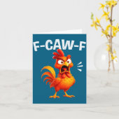 Carte Blague de coq Citation drôle de poulet F-caw-f M (Fleur jaune)