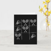 Carte Blague drôle de badminton - Tic-tac Toe Morpion (Fleur jaune)