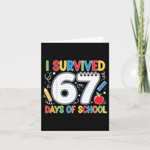 Carte Blague drôle de l'école Six Seven Mème a survécu 6