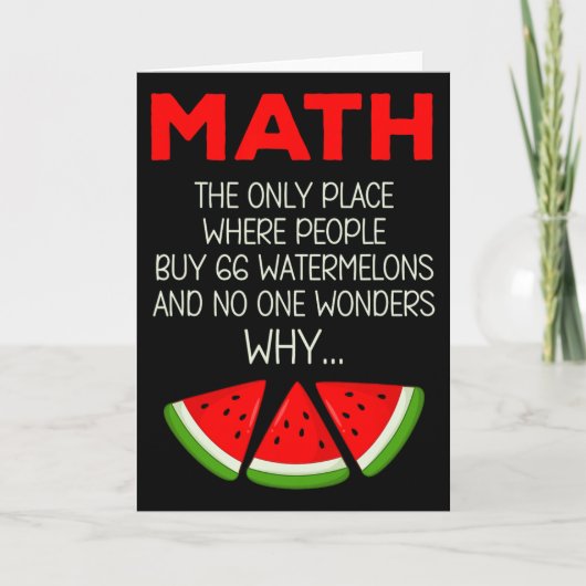 Carte Blague drôle de professeur de maths sur le calcul (Devant)