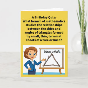 Carte Blague drôle de trigonométrie Joyeux Anniversaire
