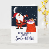 Carte Blague humoristique père Noël (Fleur jaune)