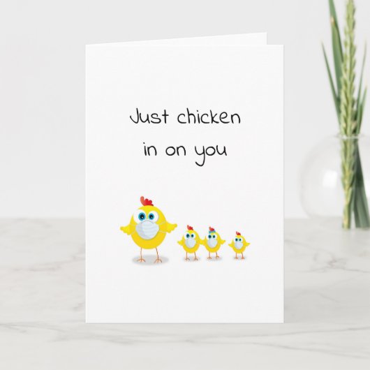 Carte blague vérification de poulet/poules drôle (Devant)