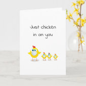 Carte blague vérification de poulet/poules drôle (Fleur jaune)
