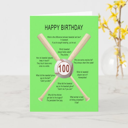Carte Blagues de baseball 100e anniversaire (Fleur jaune)