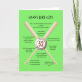 Carte Blagues de baseball 52e anniversaire (Devant)