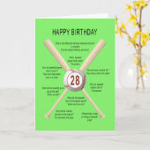Carte Blagues de baseball à 28 ans (Fleur jaune)