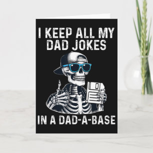Carte Blagues de papa squelette Rétro Papa Halloween Fêt
