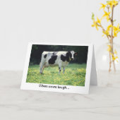 Carte Blagues sur la vache (Fleur jaune)