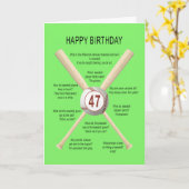 Carte Blagues sur le baseball à 47e anniversaire (Fleur jaune)