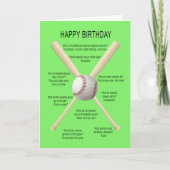 Carte Blagues sur le baseball d'anniversaire (Devant)