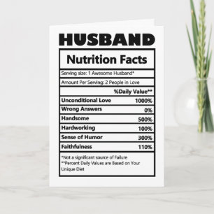 Carte Blagues sur les faits nutritionnels du mari drôle 