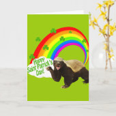 Carte Blaireau de miel du jour de St Patrick (Fleur jaune)