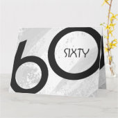 Carte Blanc 60 Décennie Anniversaire (Fleur jaune)