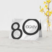 Carte Blanc 80 Décennie Anniversaire (Fleur jaune)