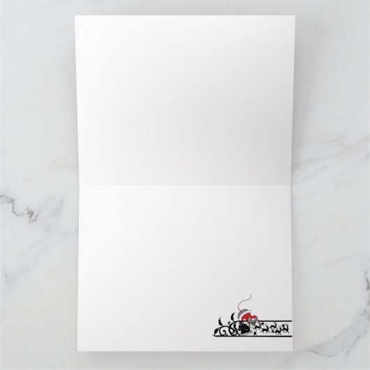 Carte Blanc Chat Noël Ornements drôle (Intérieur)