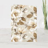 Carte Blanc Crème Brun Fleur Heart Amour (Dos)