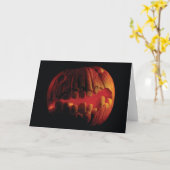 Carte Blanc de Halloween Jack-o'-lantern à l'intérieur (Fleur jaune)