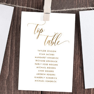 Carte Blanc et Or, Plan de table de mariage Carton de pl