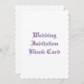 CARTE BLANC FAIRE-PART DE MARIAGE (Devant / Derrière)