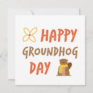 Carte Blanc heureux de jour de Groundhog de nouveauté de