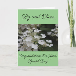 CARTE BLANC HYDRANGEAS FÉLICITATION DE MARIAGE PERSONNAL