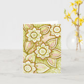 Carte Blanc indien de mandala de damassé de joyeux (Fleur jaune)