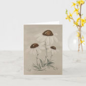 Carte Blanc marguerite aquarelle blanc (Fleur jaune)