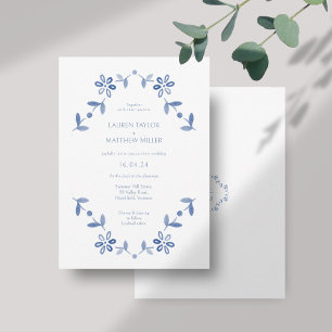 Carte Blanc + Mariage Floral moderne bleu