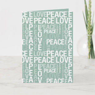 Carte Blanc Menthe Paix Amour Noël
