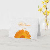 Carte Blanc Minimal Jaune Faisée Bienvenue (Fleur jaune)
