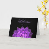 Carte Blanc Minimal Purple Daisy Bienvenue (Fleur jaune)