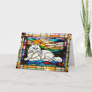 Carte Blanc Perse Chat Vitrage