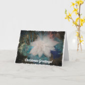 Carte Blanc Poinsettia Fleur de Noël Fête (Fleur jaune)