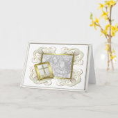 Carte Blanc religieux de cadre (Fleur jaune)