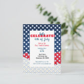 Carte Blanc rouge et bleu avec étoiles 4 juillet (Debout devant)