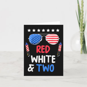 Carte Blanc Rouge Et Deux Anniversaires 4 juillet Indepe