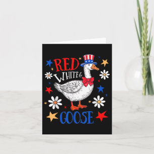 Carte Blanc Rouge Et Oie 4 juillet Oie Patriotique Dans