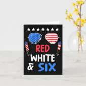 Carte Blanc Rouge Et Six Ans 4 juillet Indepen (Fleur jaune)