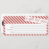 CARTE BLANC ROUGE STRIPE XMAS SAISON LOGO CERTIFICAT CAD (Devant / Derrière)