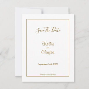 Carte Blanc simple encadré Enregistrer la date