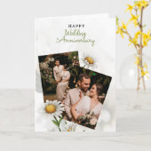 Carte Blanc Simple Floral Bonne année Mariage (Fleur jaune)