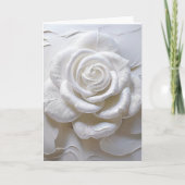 Carte Blanc sur Blanc - Rose Sculptée (Devant)