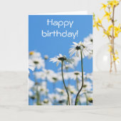 Carte Blanc sur bleu (Fleur jaune)