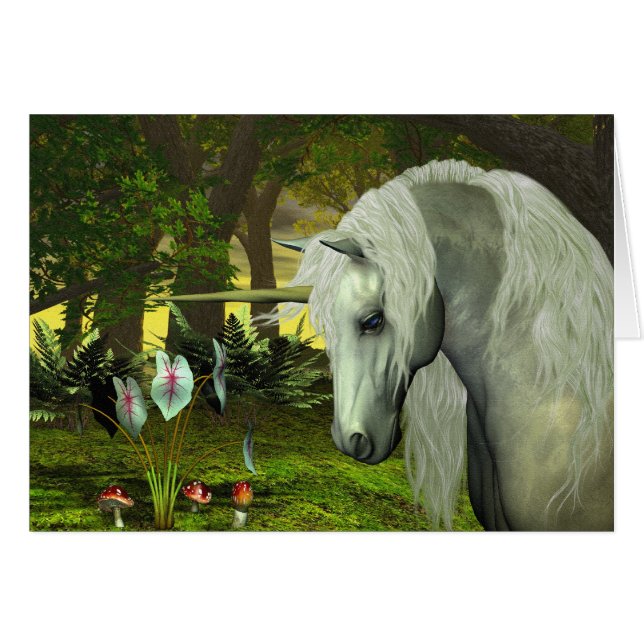 CARTE BLANC UNICORN D'OR (Devant horizontal)