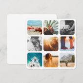 Carte blanche 9 Modèle photo Grille arrondie (Devant / Derrière)