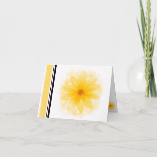Carte blanche à fleurs jaunes (Devant)