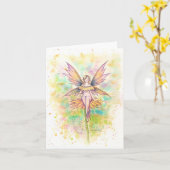 Carte blanche à l'aquarelle de l'eau de fée des jo (Fleur jaune)