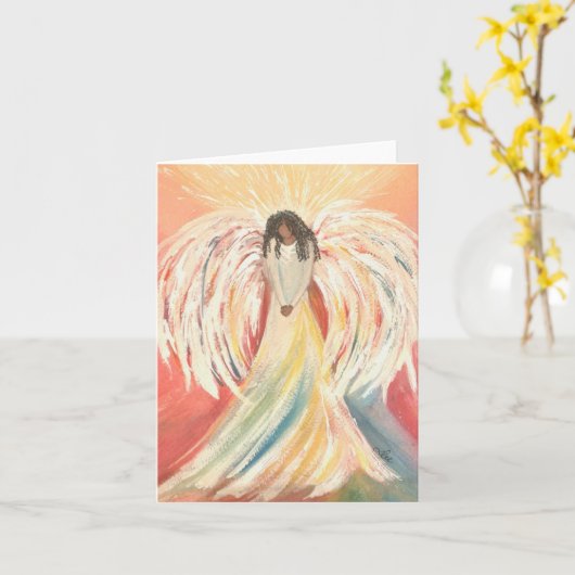 Carte blanche Angel de prière (Fleur jaune)
