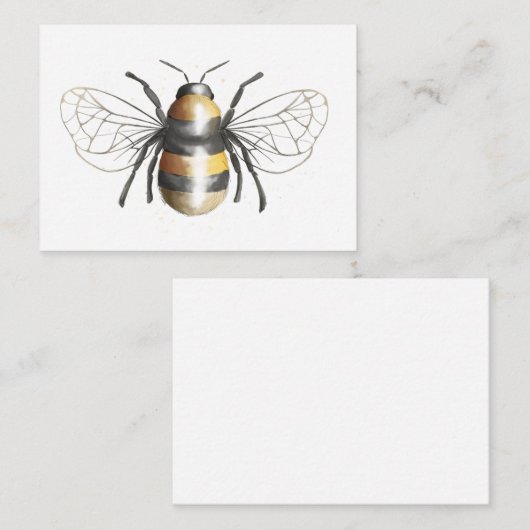 Carte blanche aquarelle Bumble Bee Flat (Devant / Derrière)